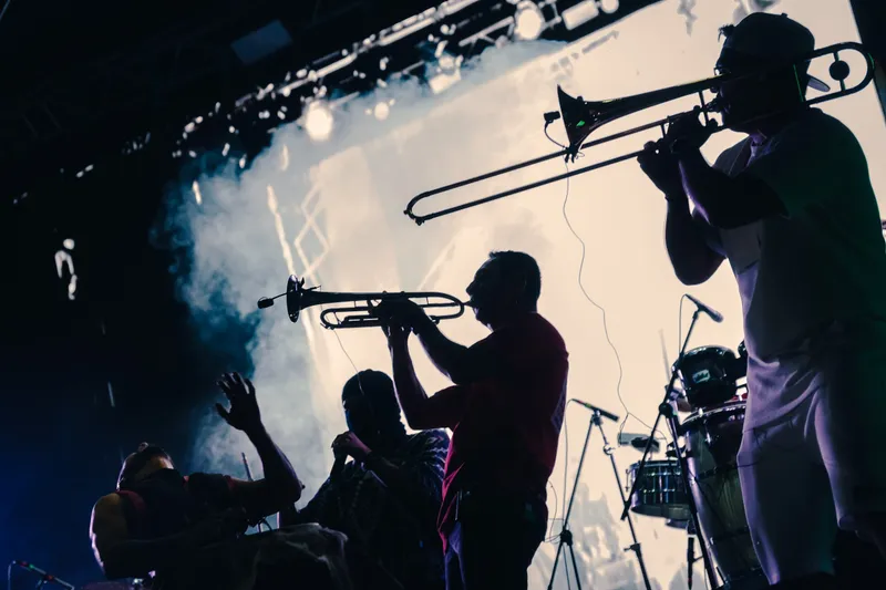 Artista musical en escena durante un concierto en Ibagué.